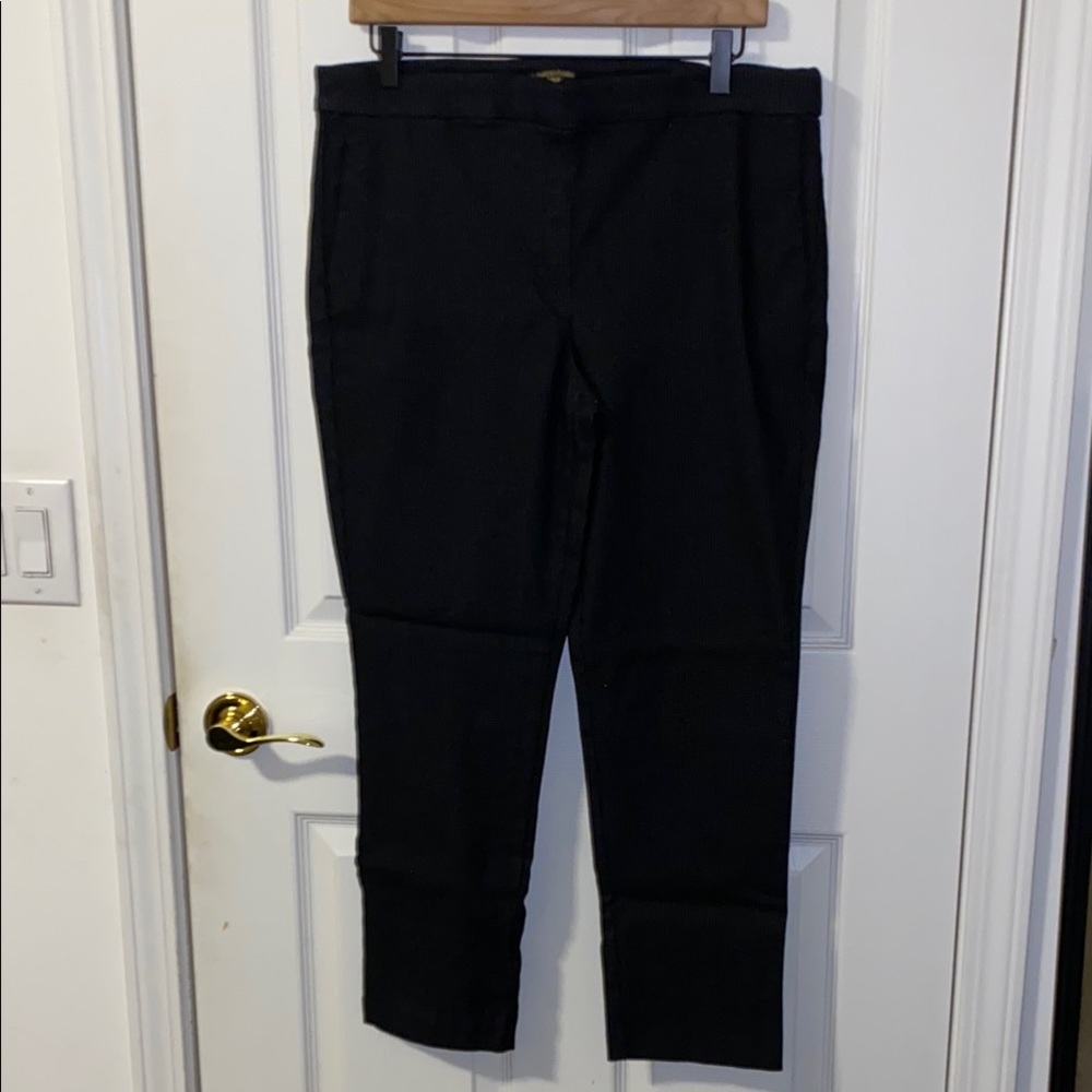 Massimo Fabbro Black Crop Ankle Pants Classic Straight-Leg Size 14 Made in Italy